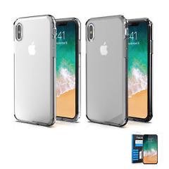 For Apple iPhone XS X BasAcc Crystal PC/TPU Hybrid Case w/Glass Screen Protector