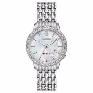 Citizen Eco-Drive Women's EW2280-58D Diamond Accents Silver-Tone 29mm Watch