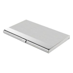 Pocket Stainless Steel & Metal Business Card Holder Case ID Credit Wallet Silver