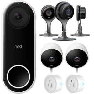 Nest Hello Smart Wi-Fi Video Doorbell (NC5100US) w/ Security Cam Bundle