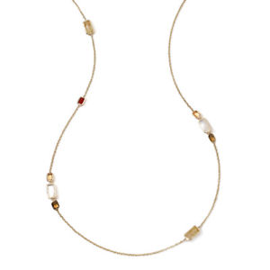 Ippolita 18KT Gold Rock Candy Gelato 10-Stone Rectangle Necklace $3495 New