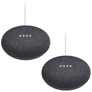 Google Home Mini Smart Speaker (GA00216-US) 2-Pack Bundle - Charcoal