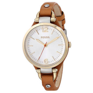 Fossil Women's Georgia ES3565 Brown Leather Quartz Watch