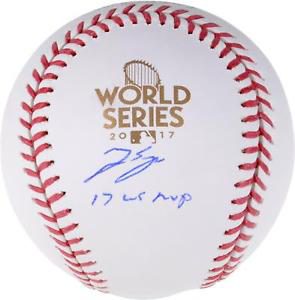 George Springer Astros 17 World Series Champ Signed Logo Baseball w/ WS MVP Insc