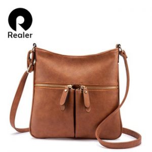 REALER women shoulder messenger bags female Brand crossbody bag small purses and handbags designer ladies PU Leather bag