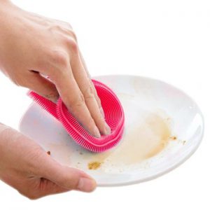 1 Piece Silicone Dishwashing Sponge Brush Antibacterial Kitchen Cleaning Insulation Pad Fruit Vegetable Bath Kitchenware Brush