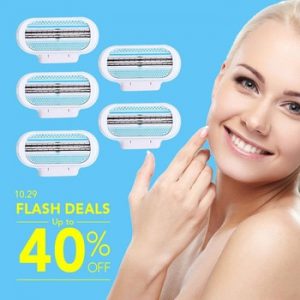 5pcs/lot Beauty Female Safety Razor Blade Shaving For Women 3 Layer Blades Shaver Razor Blades Replacement Head