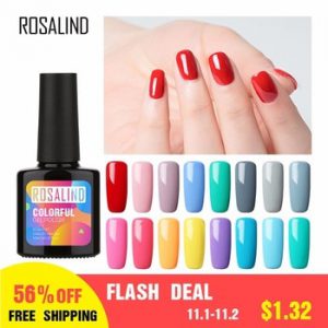 ROSALIND 10ML 58 Colors 31-58 UV LED Nail Gel Polish UV LED Glitter Nail Art Lacquer Semi Permanent Soak-off Gel Varnish