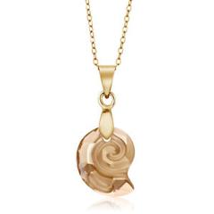 Golden Shadow Shell Pendant Made with Swarovski® Crystals