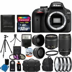 Nikon D3400 Digital SLR Camera Kit: 18-55mm VR + 70-300mm Lens + 32GB Best Value