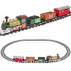 Classic Train Set For Kids With Music and Lights Battery Operated Railway Car