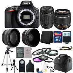 Nikon D5600 24.2 MP D-SLR Camera + 18-55mm & 70-300mm Lens + 32GB Accessory Kit