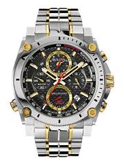 Bulova Precisionist Men's 98B228 Chronograph Black Dial Two-Tone 46.5mm Watch