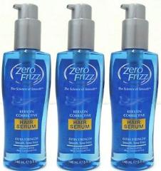 3 Pack Zero Frizz Keratin Corrective Extra Strength Hair Serum 5 fl oz