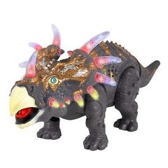 BCP 14in Kids Walking Triceratops Dinosaur RC Toy w/ Lights