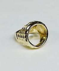 14K Mens RING MOUNTING for GENUINE INDIAN HEAD 2 1/2 DOLLAR GOLD COIN