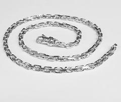 14kt Solid White Gold Handmade Link Men's Chain/Necklace 24 46 Grams 4.5MM