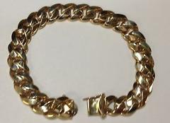 14k Solid Yellow Gold Handmade Curb Link Mens Bracelet 7.5 inch 40 grams 11MM