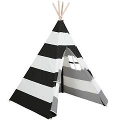 BCP 6ft Kids Stripe Teepee Play Tent w/ Carrying Bag