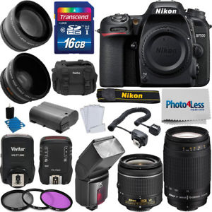 Nikon D7500 DSLR Camera 4 Lens 18-55mm + 70-300mm + 16GB Top Value Flash Bundle