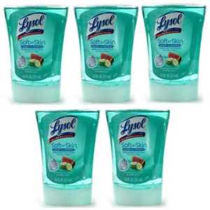 5 Pack Lysol Cucumber Watermelon Antibacterial No-Touch Hand Soap Refill 8.5oz