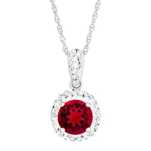 Crystaluxe July Pendant with Red Swarovski Crystal in Sterling Silver