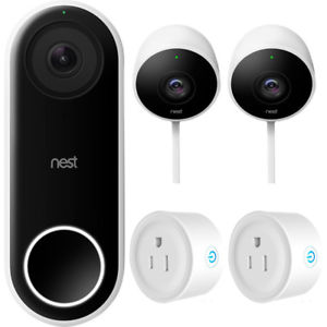 Nest Hello Smart Wi-Fi Video Doorbell (NC5100US) w/ Outdoor Security Cam Bundle