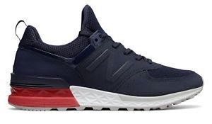 New Balance Men's 574 Sport Shoes Navy with Red