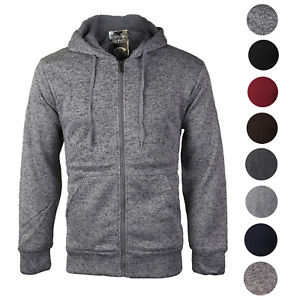 Men's Premium Athletic Soft Sherpa Lined Fleece Zip Up Hoodie Sweater Jacket