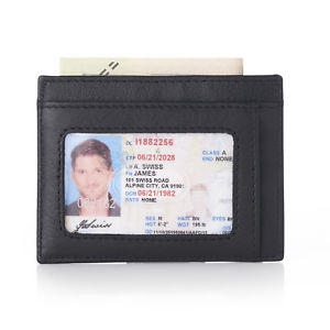 Alpine Swiss RFID Blocking ID Card Holder Thin Minimalist Front Pocket Wallet