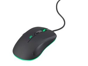 Monoprice Midsize Wired Optical Mouse 2400 dpi - Black With LED Backlight