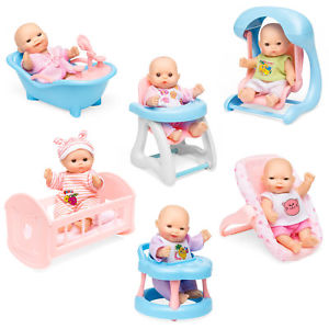 BCP Set of 6 Mini Dolls w/ Cradle