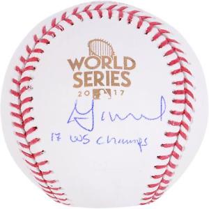 Jose Altuve Astros 2017 MLB World Series Champs Signed Logo Baseball & Insc