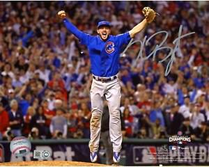 Kris Bryant Chicago Cubs 2016 MLB World Series Champs Signed 8x10 Last Out Photo