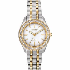 Citizen Eco-Drive Women's EM0244-55A Carina Diamond Bezel Two Tone 29mm Watch