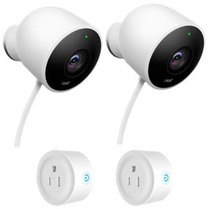 Nest Wired Outdoor Security Camera (2 Pack) w/ 2-Pack Wifi Smart Plug