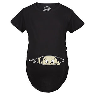 Maternity Baby Peeking Shirt Funny Pregnancy Cute Announcement Pregnant T shirts