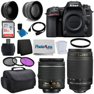 Nikon D7500 Digital Camera + 18-55mm VR + 70-300mm + 32gb Top Accessory Bundle