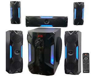 Rockville HTS56 1000w 5.1 Channel Home Theater System/Bluetooth/USB+8" Subwoofer