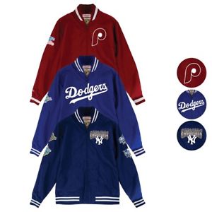MLB Mitchell & Ness "Team History" Vintage Warm Up Jacket w/ Patches Men's