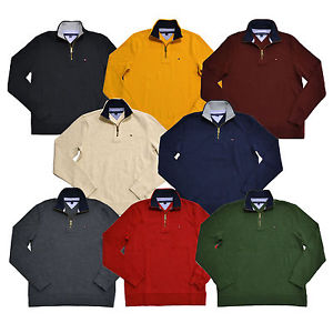 Tommy Hilfiger Mens Sweater 1/4 Zip Classic Fit Mock Neck Pullover Winter New