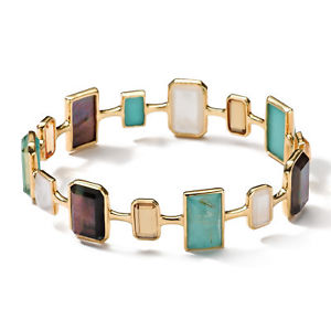 Ippolita 18KT Gold Rock Candy Gelato 14 Stone Sailor Bangle Bracelet $7500 New