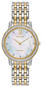 Citizen Eco-Drive Women's EX1484-65D Crystal Accents Two-Tone 29mm Watch