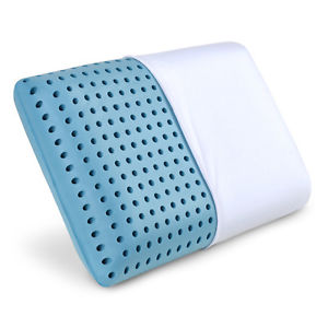 LunaBLUE Memory Foam Pillow - Ventilated Bed Pillow Infused with Cooling Gel