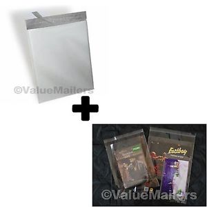 200 Bags 100 10x13 Poly Mailers Envelopes Self Sealing Plastic 100 9x12 Clear