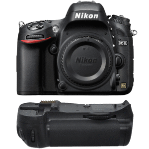 Nikon D610 FX-format 24.3MP Camera Body + Battery Grip Top Value Kit Brand New