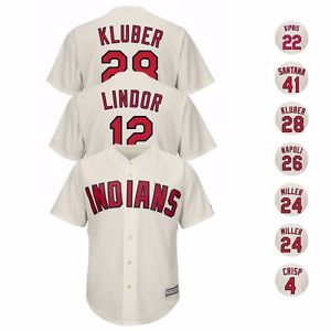 Cleveland Indians MAJESTIC Alternate Ivory Cool Base Jersey Collection Men's