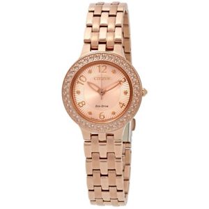 Citizen Eco-Drive Women's FE2083-58Q Crystal Accents Rose Gold-Tone 31mm Watch