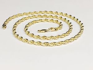 18KT Solid Gold Diamond Cut Rope Chain Necklace 18 5 mm 33 grams (KDC035)