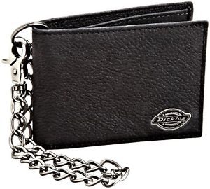 Dickies Men's Leather Slimfold Wallet With Chain